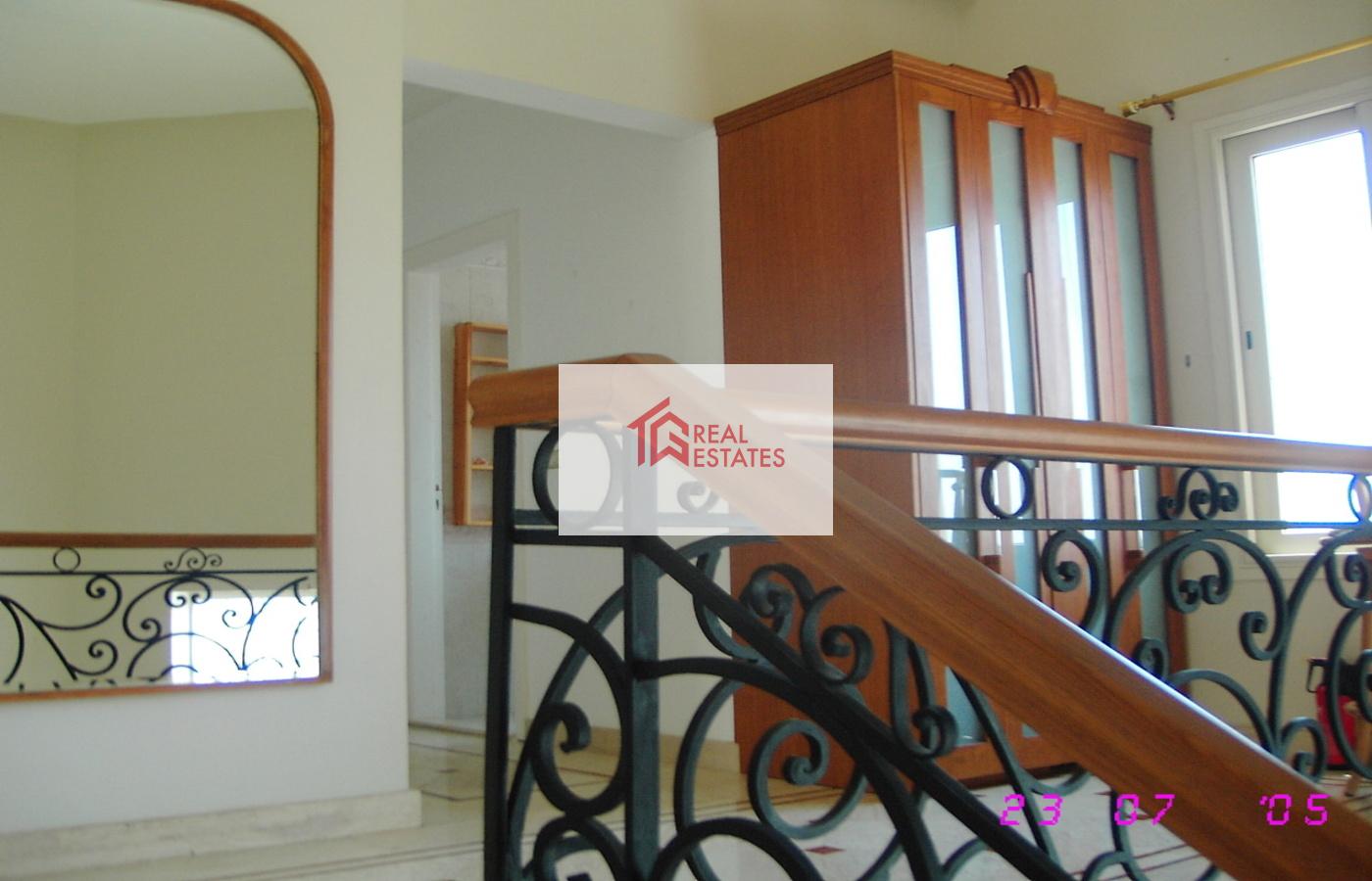 Semi-furnished independent standalone villa for rent in Katameya Heights New Cairo Egypt