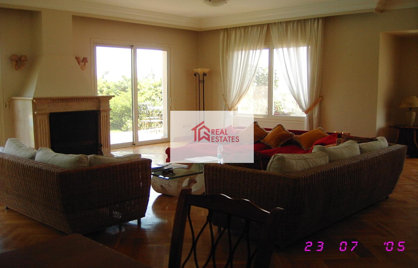 Semi-furnished independent standalone villa for rent in Katameya Heights New Cairo Egypt