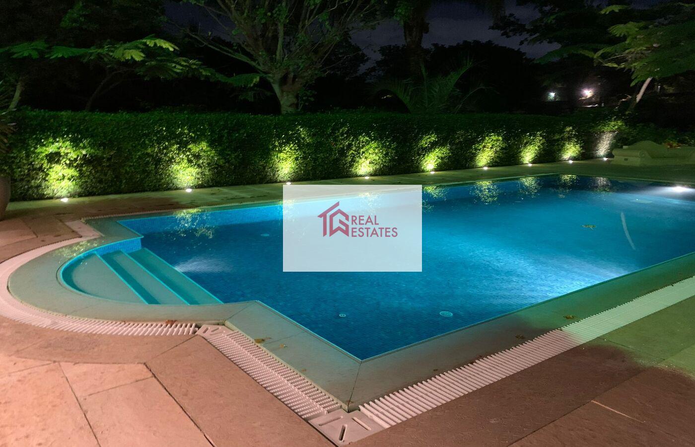 Stunning Modern Fully Furnished Villa Duplex rent katameya Heights private Swimming Pool