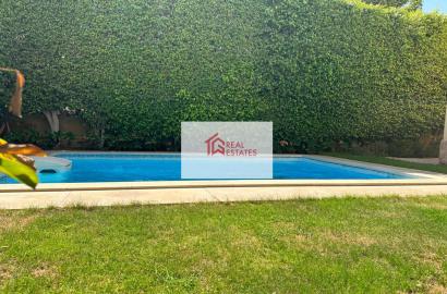 Apartamento en alquiler en Katameya Heights Villa, planta baja, 4 habitaciones, 3 baños, 1 master, piscina privada