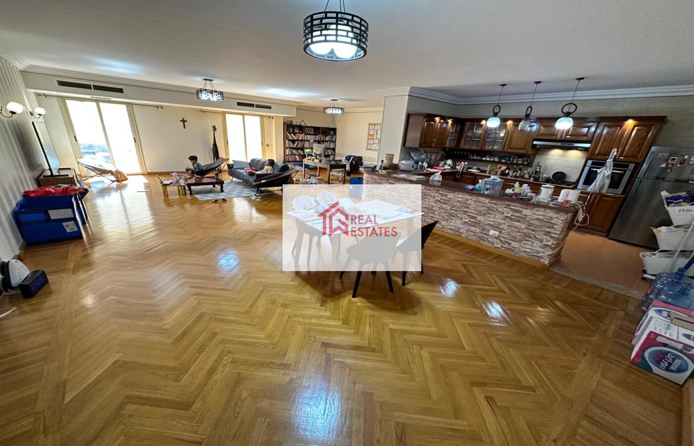 Katameya Heights Villa'da kiralık daire, zemin kat, 4 oda, 3 banyo, 1 ebeveyn, özel havuz