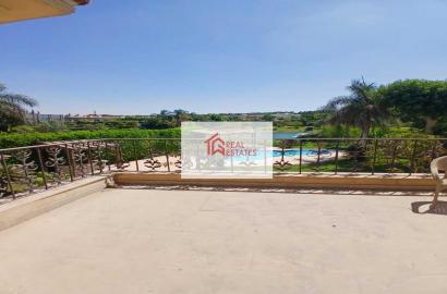 standalone villa in katameya heights for rent over looking landscap and lake view