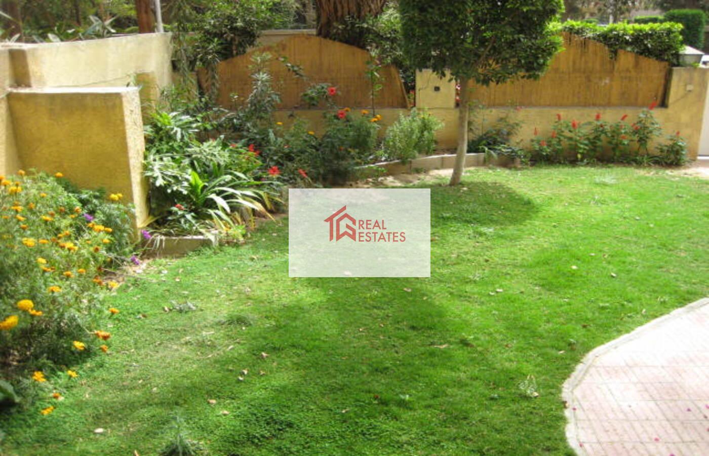 Gound Floor Apartment Two story Duplex 4 Bedroom Private Garden and Swimming Pool Maadi Sarayate walking to thr french school