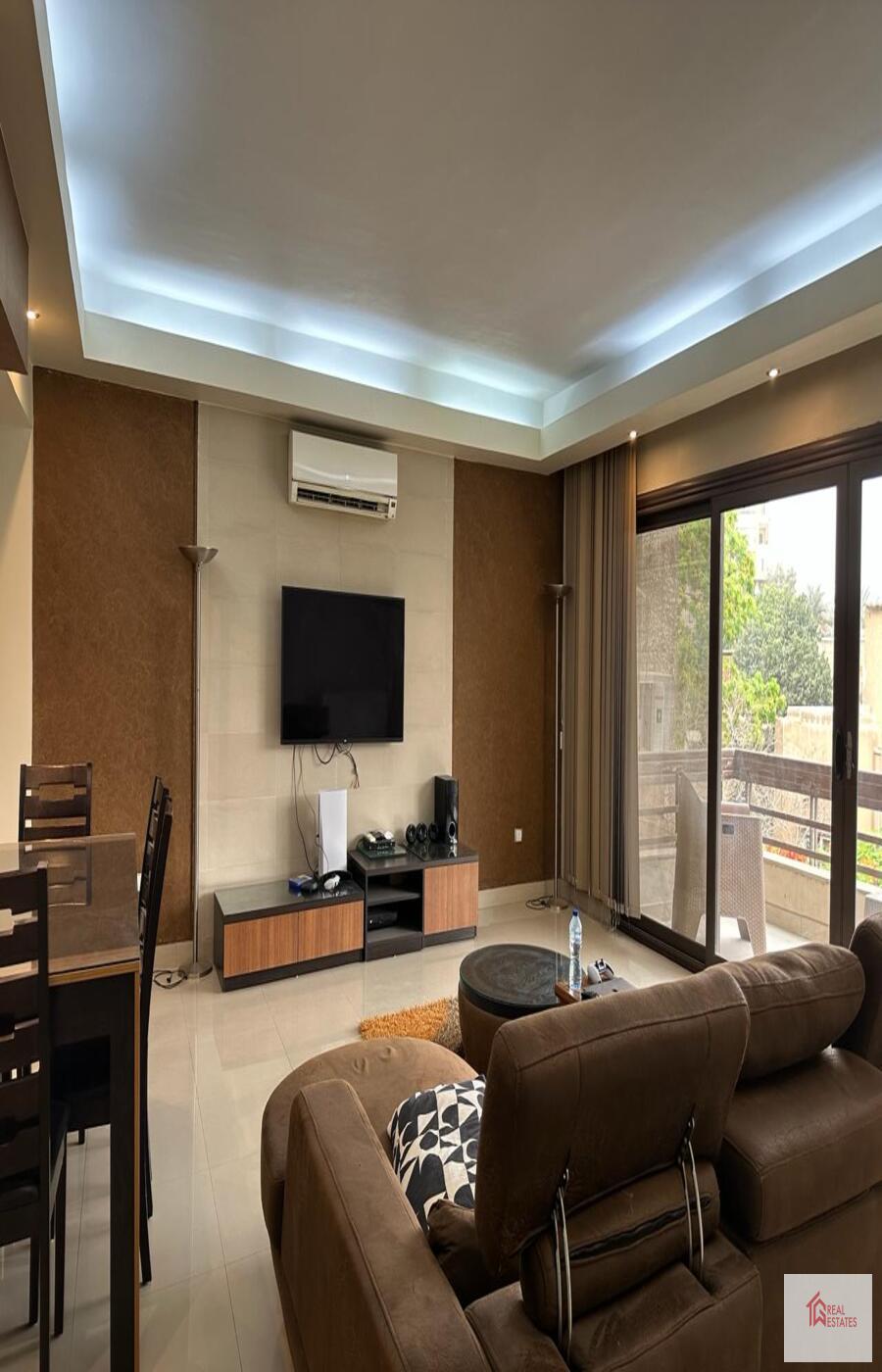 Modern furnished apartment rent 2 bedrooms 2 bathrooms maadi Sarayate suburban Cairo Egypt