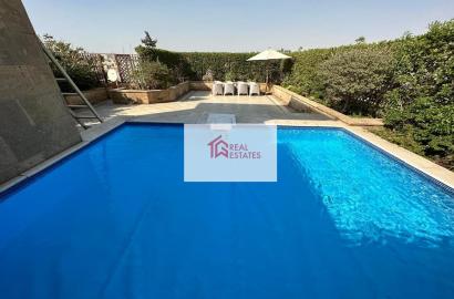 Luxury apartment semi furnished shared swimming pool