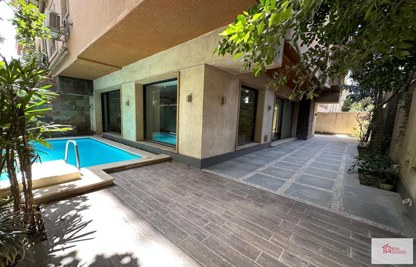 Modern Ground Floor with Private pool For Rent in Degla Maadi - Cairo - Egypt