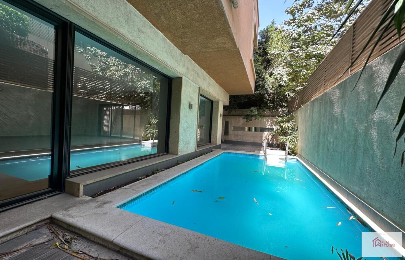 Modernes Erdgeschoss mit privatem Pool zu vermieten in Degla Maadi – Kairo – Ägypten