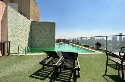 FURNISHED MODERN APARTMENT 4 bedrooms 3 bathrooms furnished nany room storage balcony Pool gym Parking 3 elevators Building lubby hotels entrance