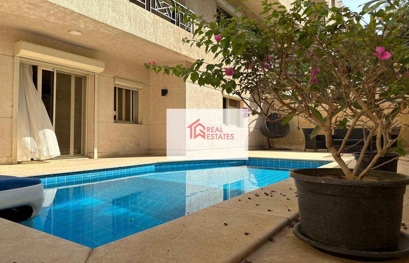 Modern Ground Floor with private pool For Rent in Sarayat Maadi - Cairo- Egypt