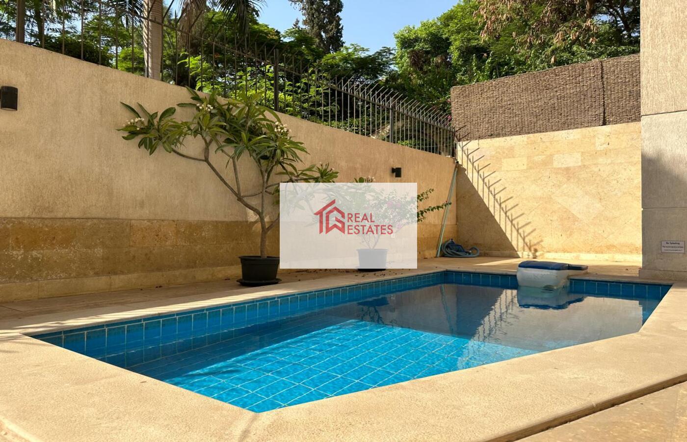 Modern Ground Floor with private pool For Rent in Sarayat Maadi - Cairo- Egypt