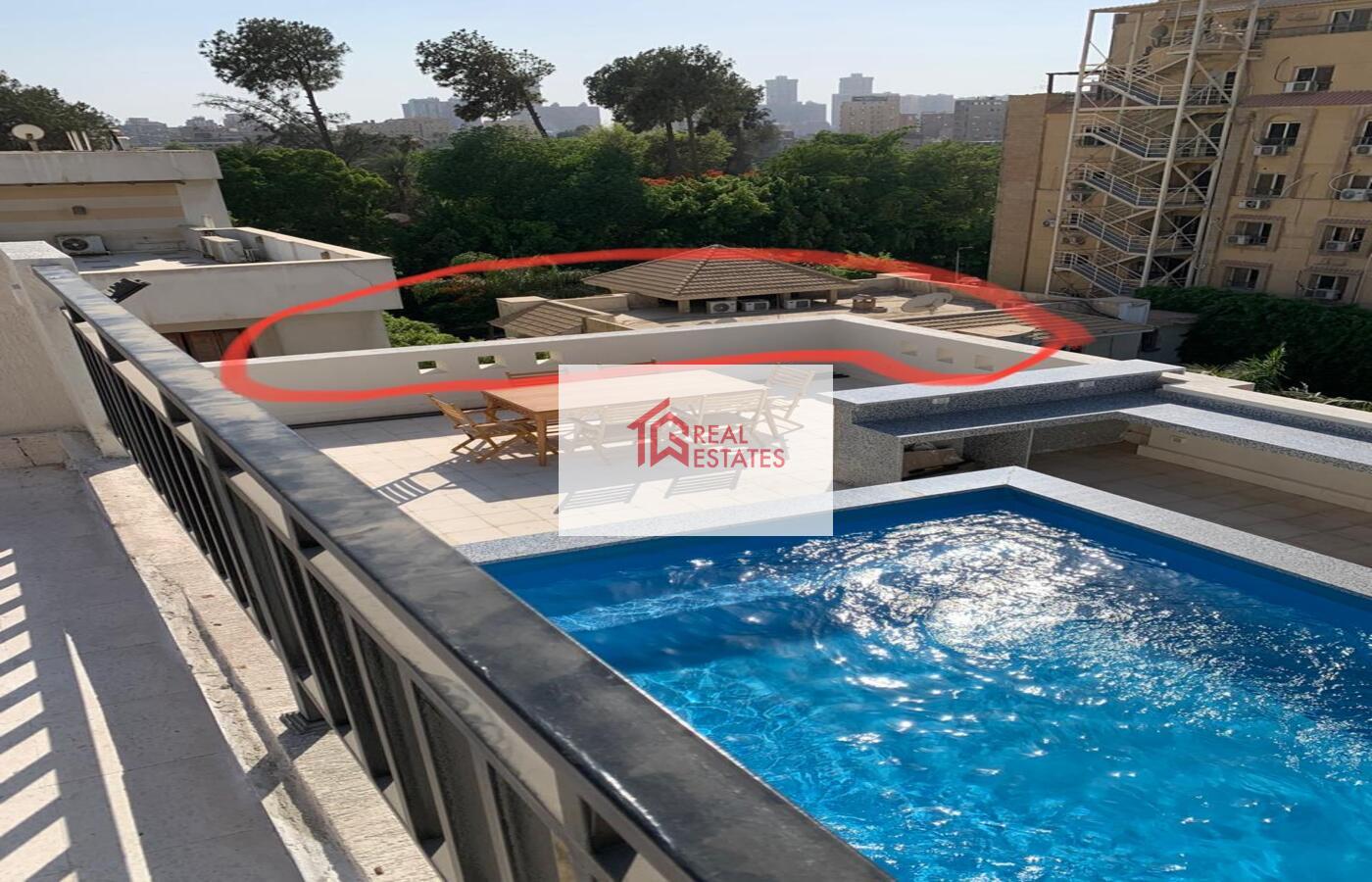 Penthouse Meublé Piscine Privée 4 Louer Maadi