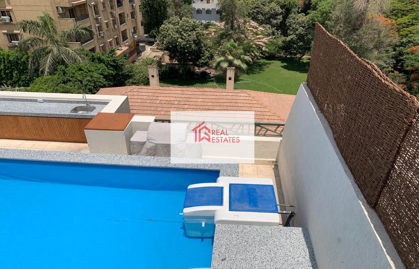 Penthouse Meublé Piscine Privée 4 Louer Maadi