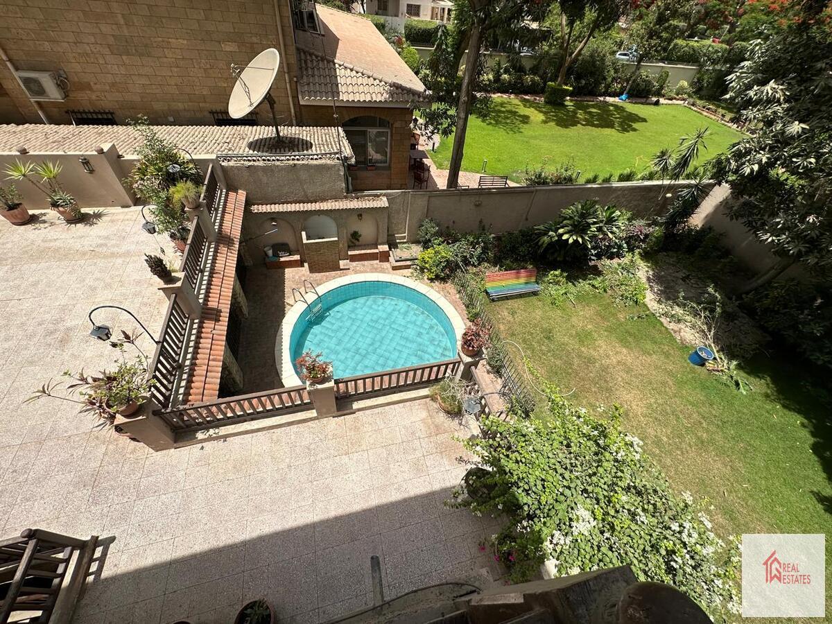 Fully furnished Villa with balcony for rent in Maadi Sarayat, Cairo, Egypt.