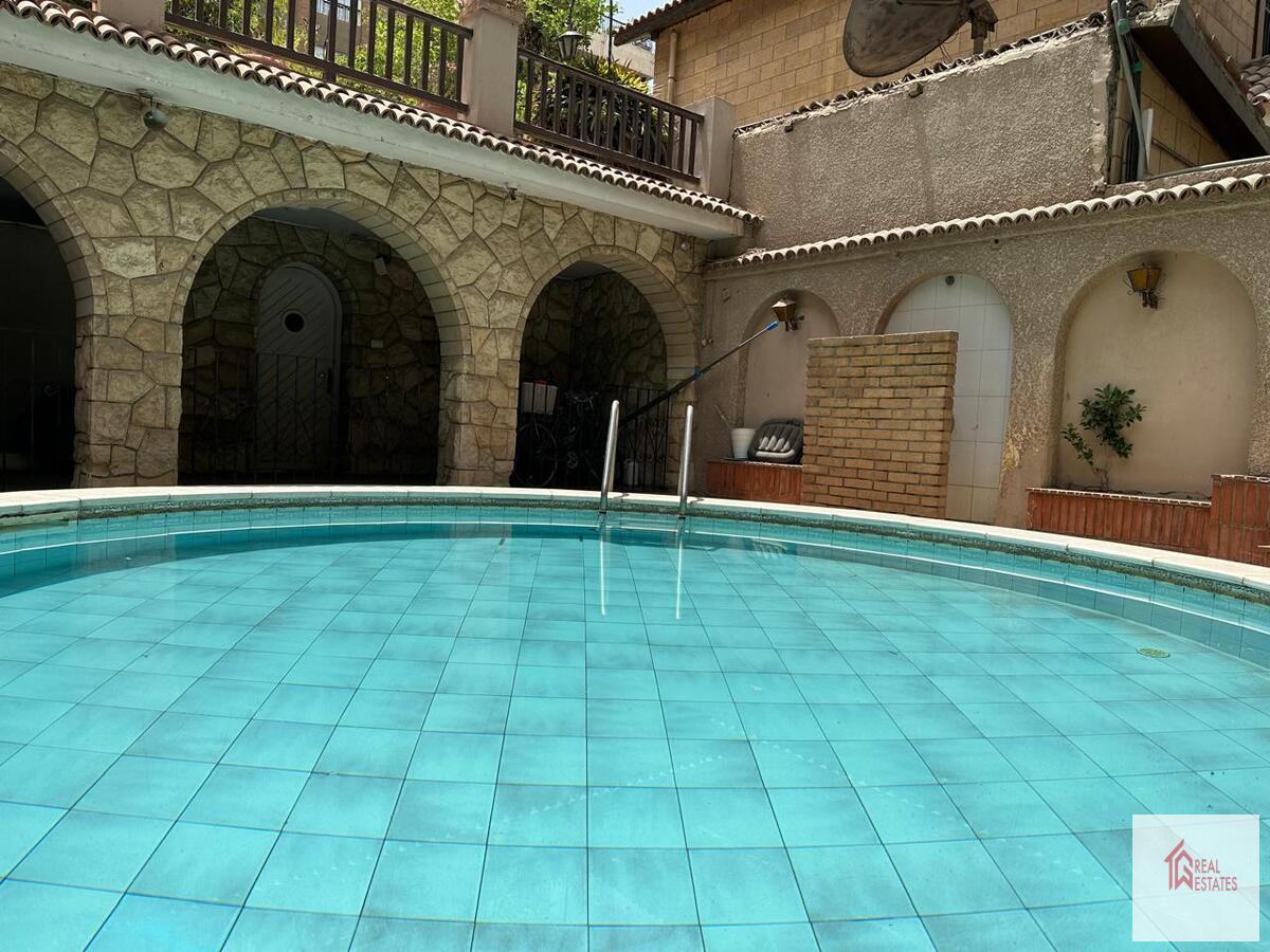 Fully furnished Villa with balcony for rent in Maadi Sarayat, Cairo, Egypt.