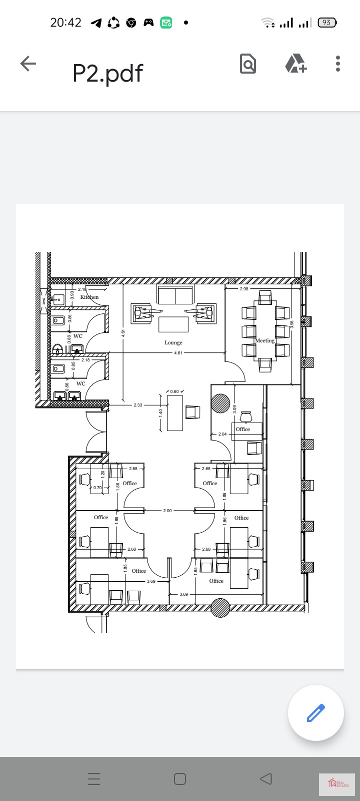 Office Finished 141 M2 EDNC SODIC Directly adjacent to AUC New Cairo Egypt