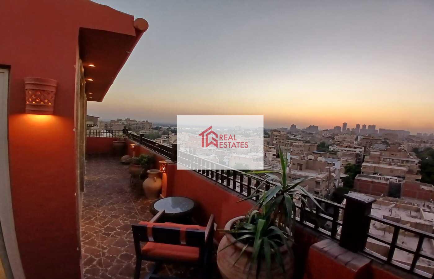 Penthouse Roof one floor Ultra modern for rent fully Furnished maadi degla egypt